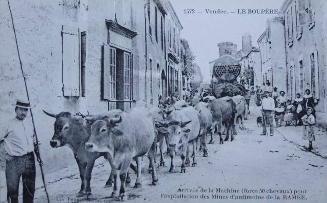Arrivée de la Machine pour l'exploitation des Mines d'antimoine