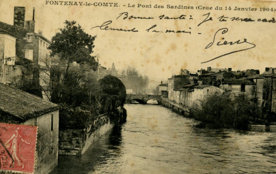 Le Pont des Sardines - Crue du 14 janvier 1904